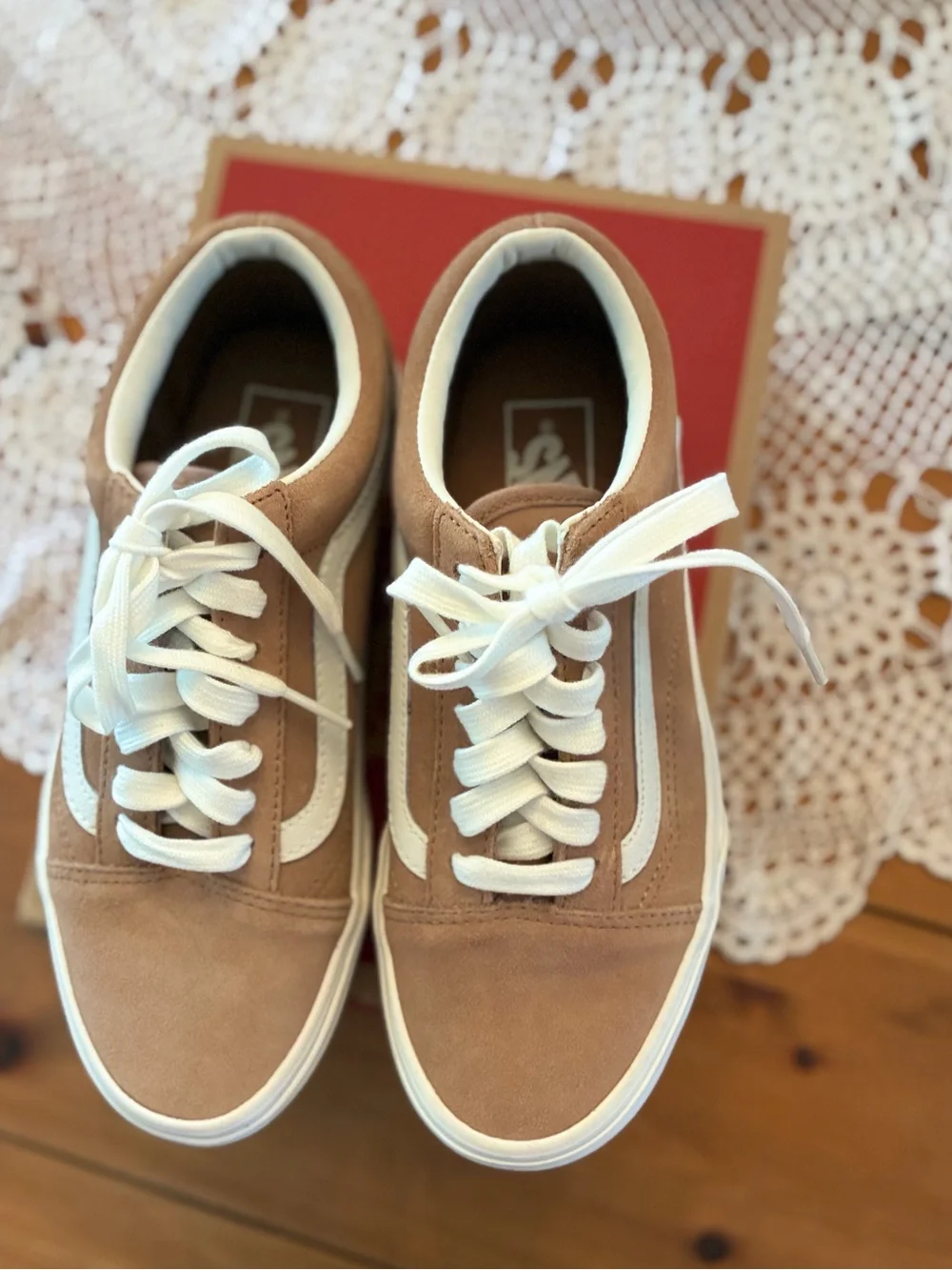 New Vans Old Skool Stackform Sneakers - Brown and White - Picture 10 of 12